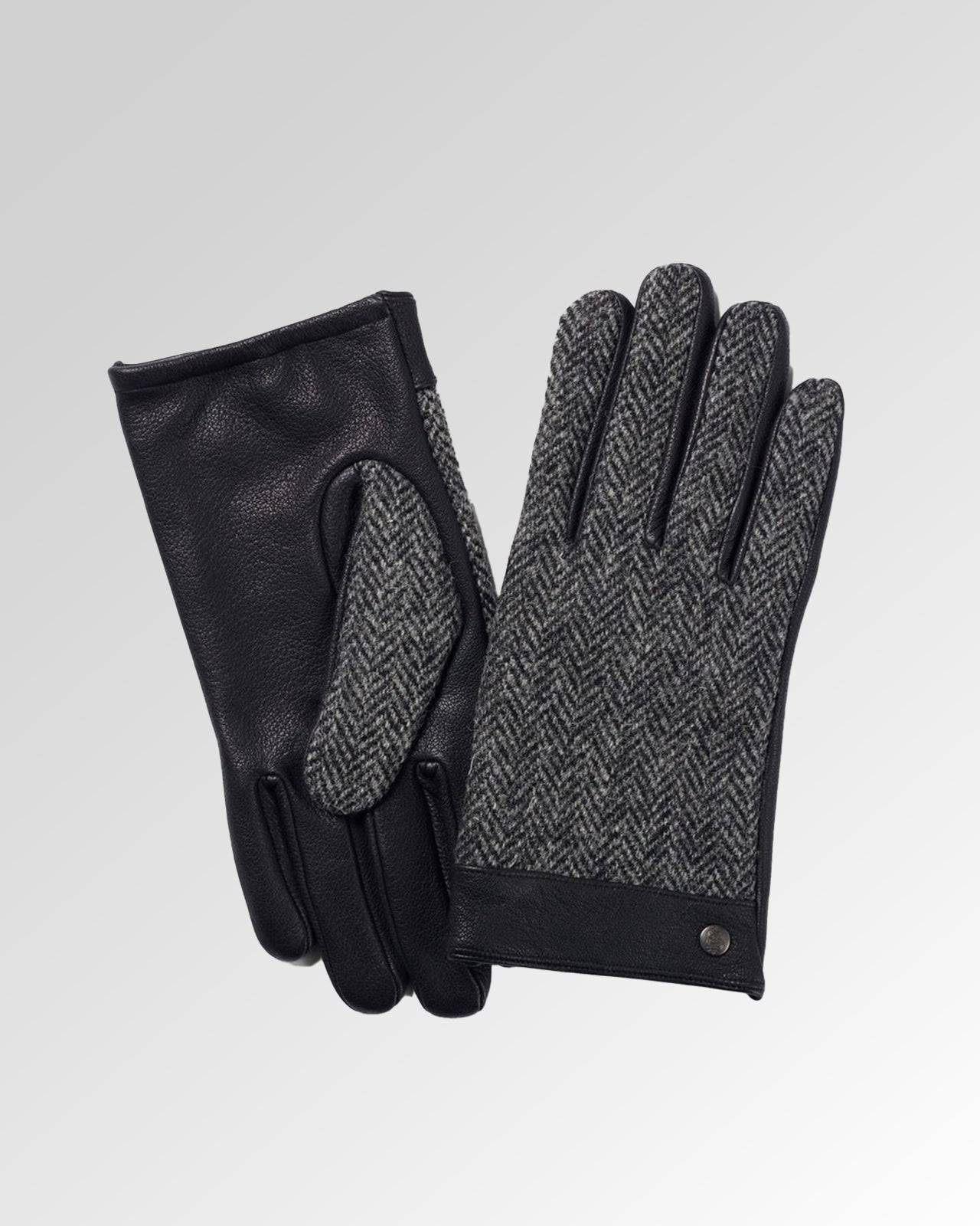 Leather Tweed Gloves