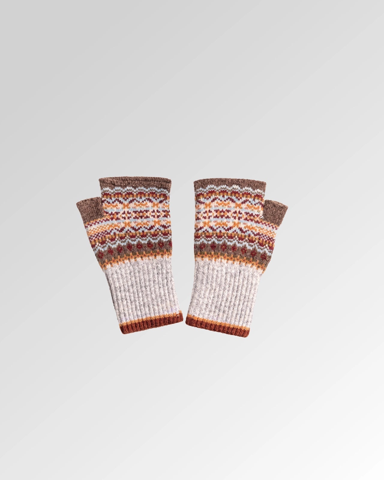 Fairisle Merino Wool Open Mitt