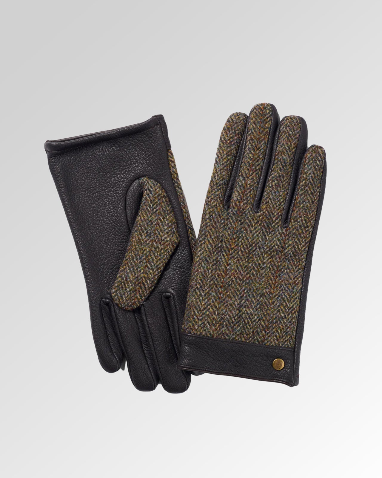 Leather Tweed Gloves