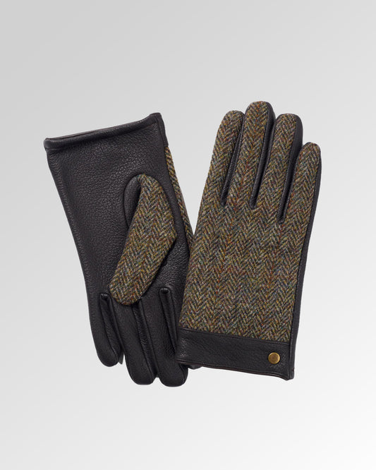 Leather Tweed Gloves