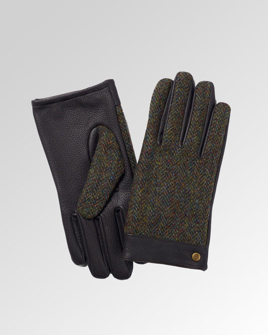 Leather Tweed Gloves