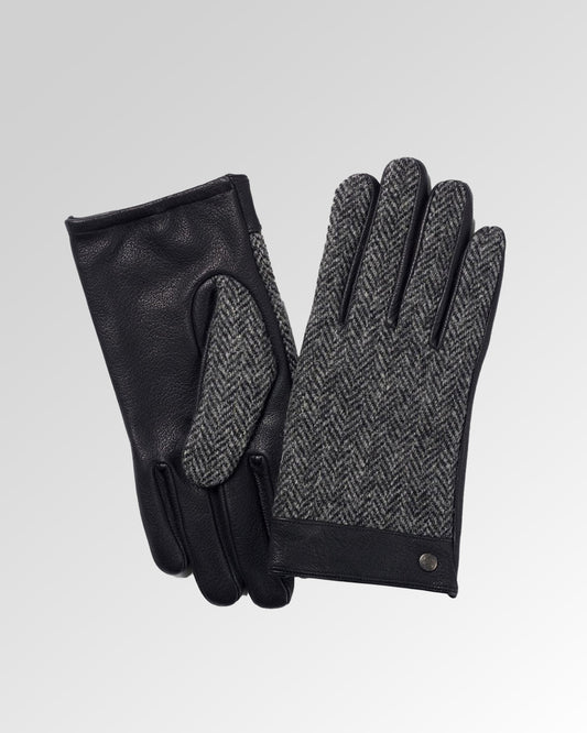Leather Tweed Gloves