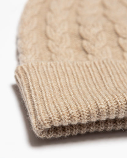 Cable Knit Cashmere Beanie