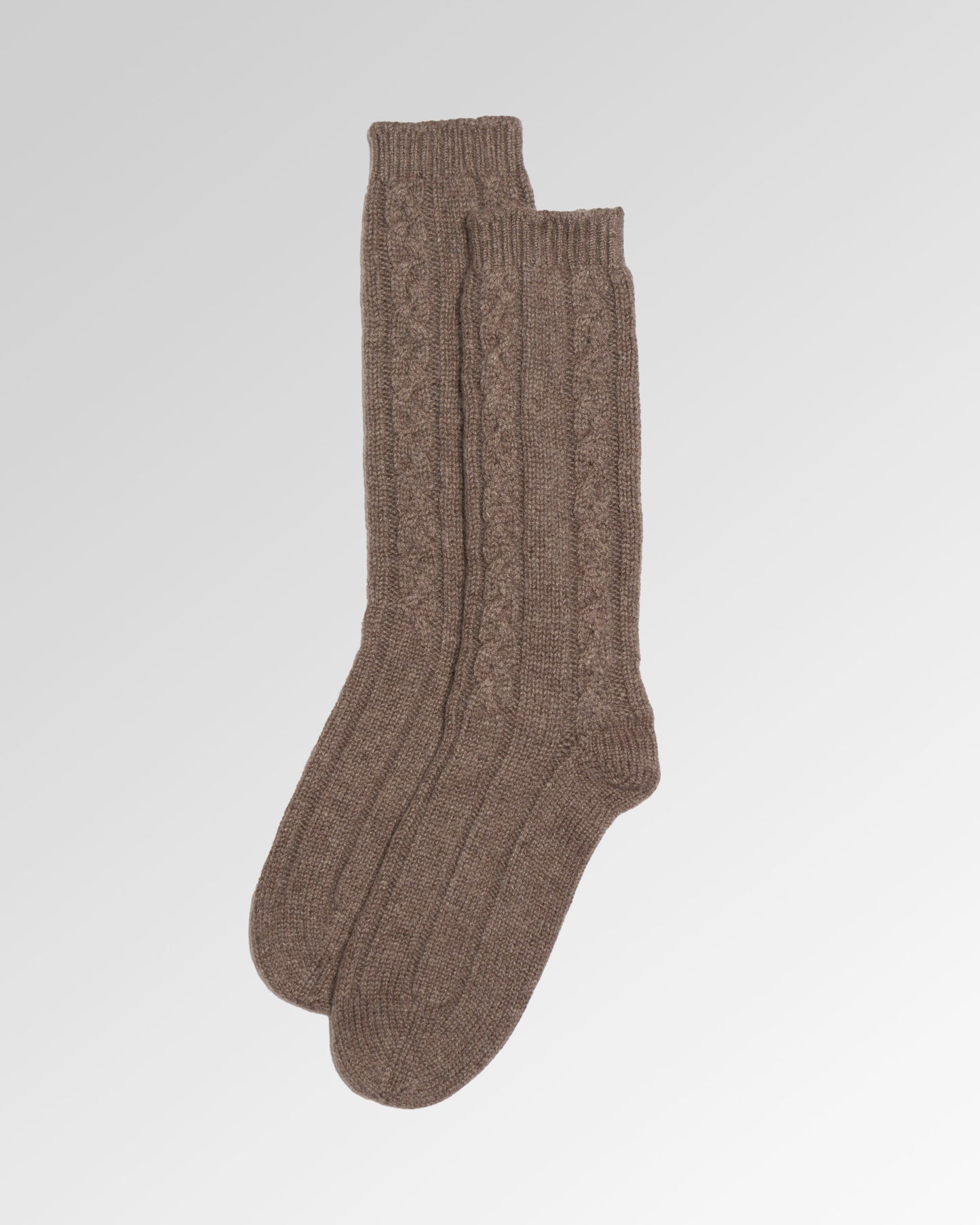 Cable Knit Cashmere Socks