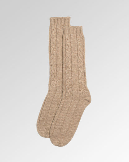 Cable Knit Cashmere Socks