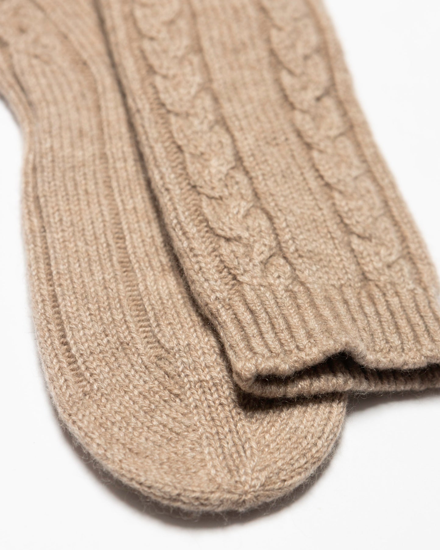 Cable Knit Cashmere Socks