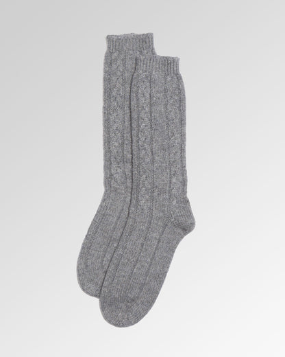 Cable Knit Cashmere Socks