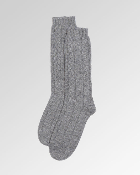 Cable Knit Cashmere Socks
