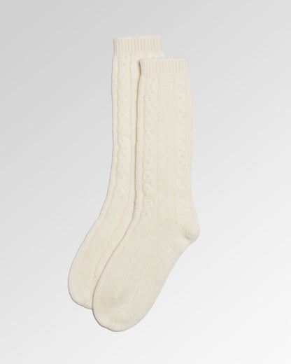 Cable Knit Cashmere Socks