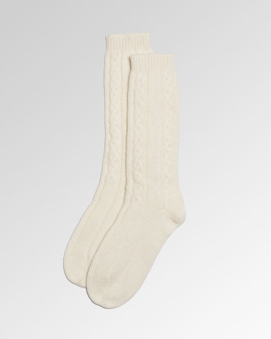 Cable Knit Cashmere Socks