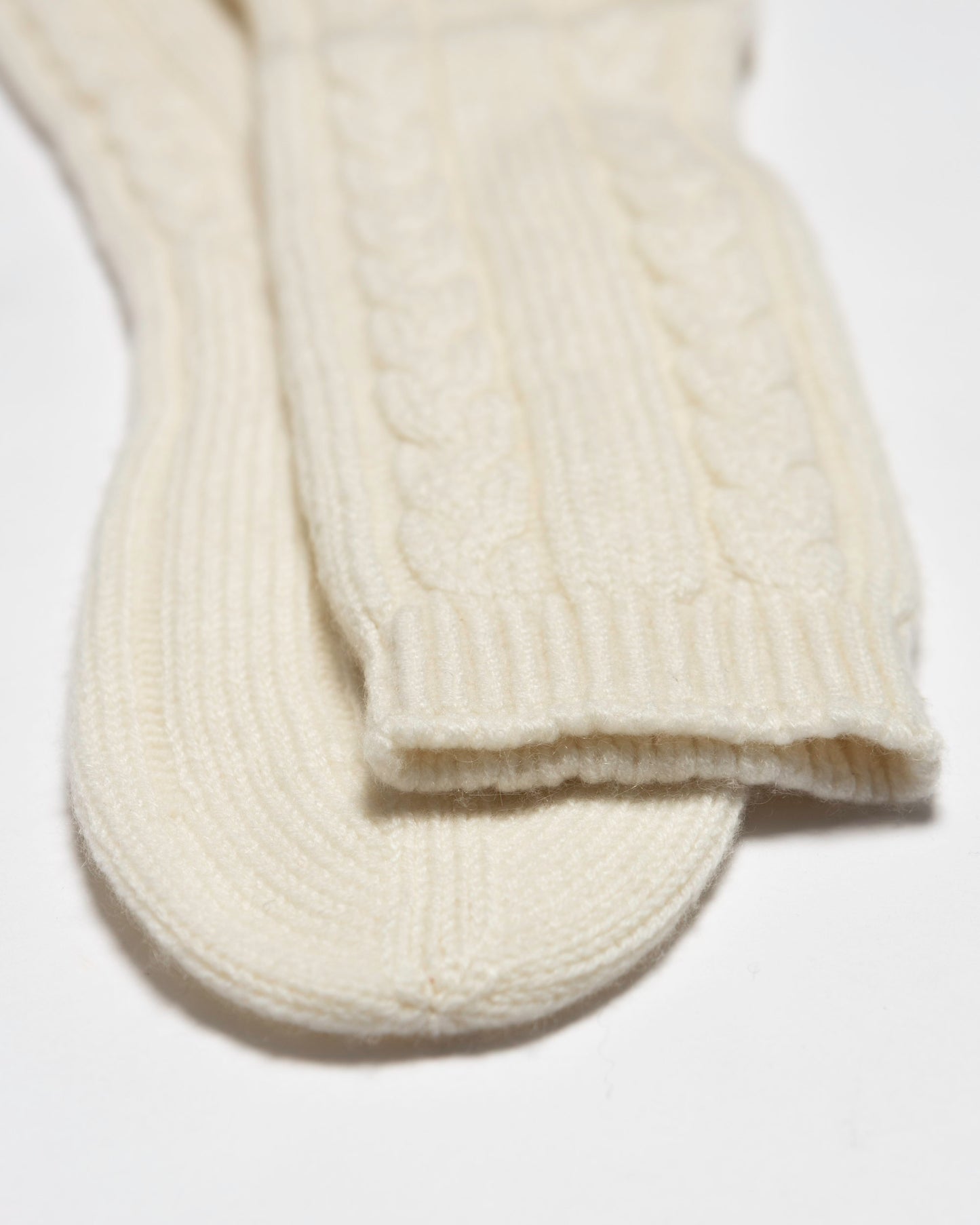 Cable Knit Cashmere Socks
