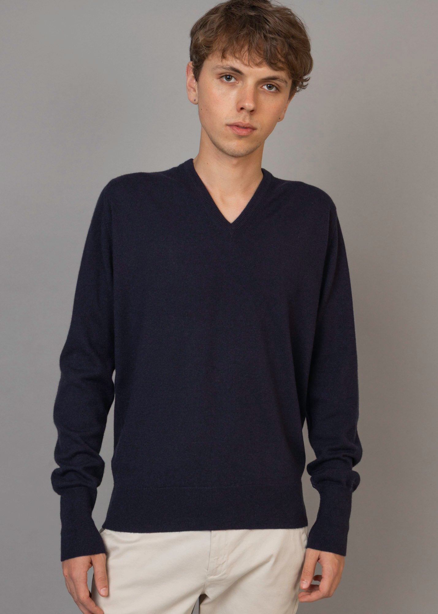 Superfine Cashmere V-Neck Jumper