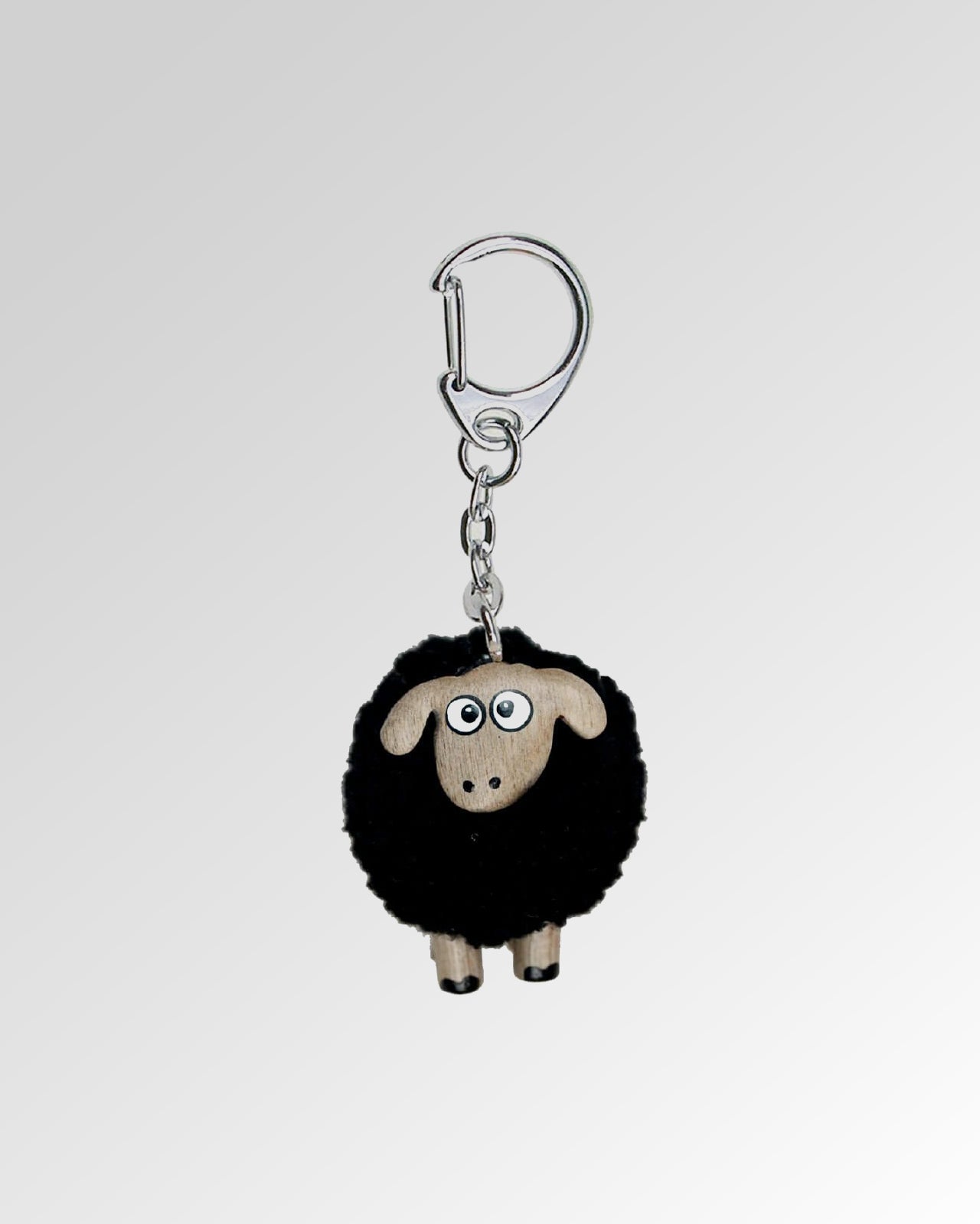 Fluffy Sheep Pompom Keyring