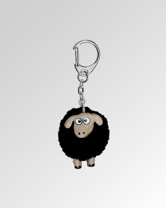 Fluffy Sheep Pompom Keyring