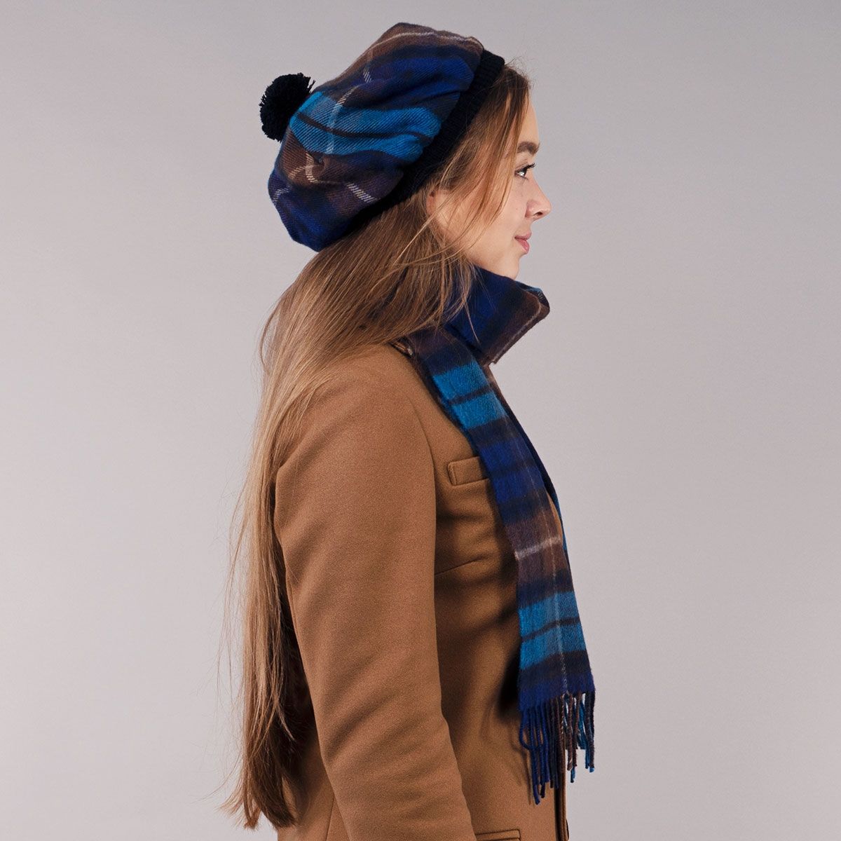 Tartan Brushed Wool Tam