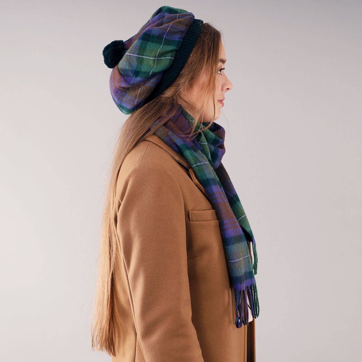 Tartan Brushed Wool Tam