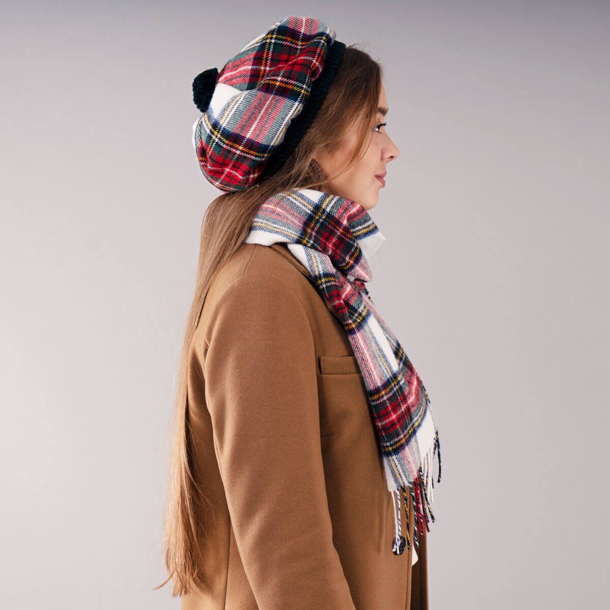 Tartan Brushed Wool Tam