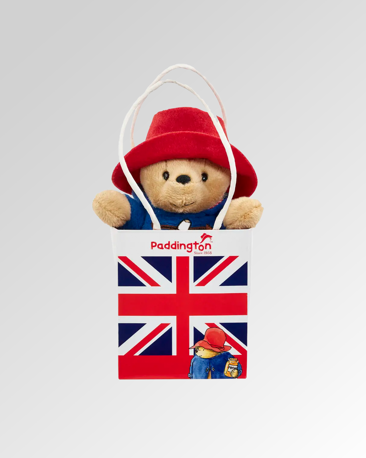 Classic Paddington Bear in Union Jack Bag