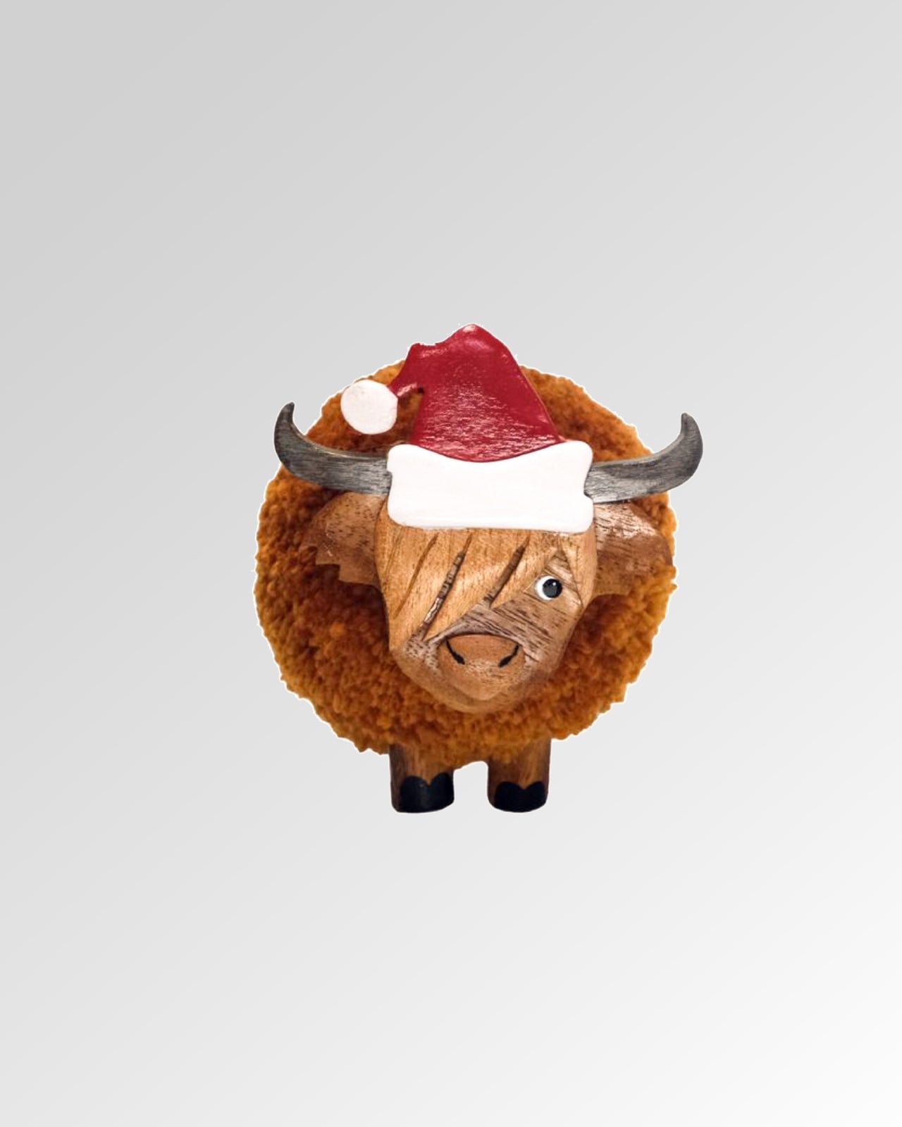 Large Festive Standing Highland Cow Pompom