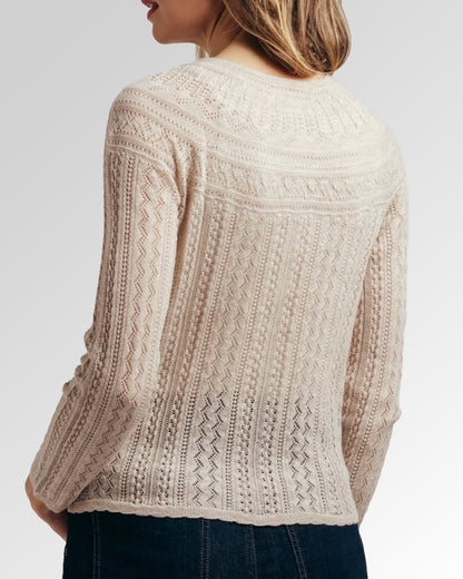 Vaila Lace Merino Wool Cardigan