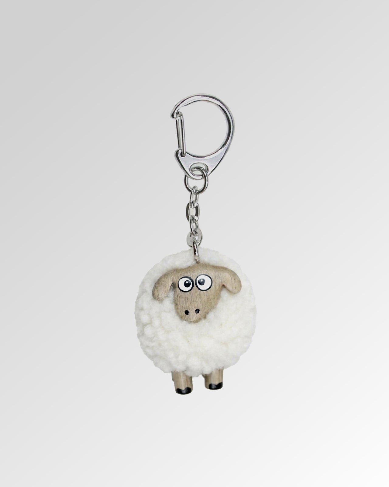 Fluffy Sheep Pompom Keyring